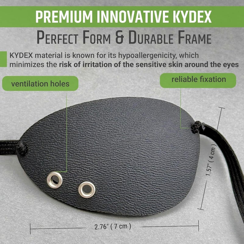 Handmade Black Premium Kydex Eye Patch with Soft Foam Padding, Adult Eye Patch for Men and Women - Image 4